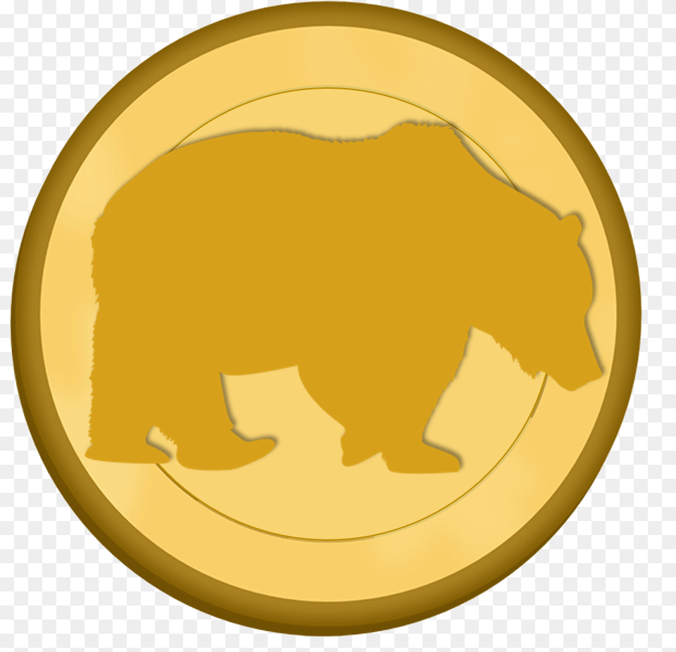 Polar Bear On Ice Clipart Brown Bear, Gold Free Transparent Png