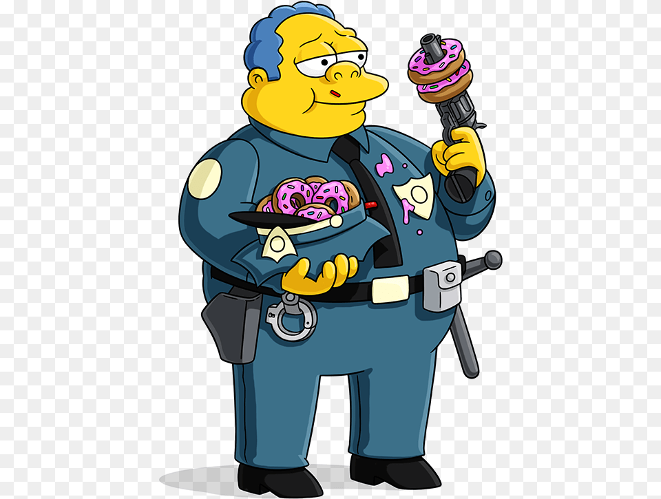 Transparent Police Clip Art Simpsons Chief Wiggum, Book, Comics, Publication, Baby Free Png Download