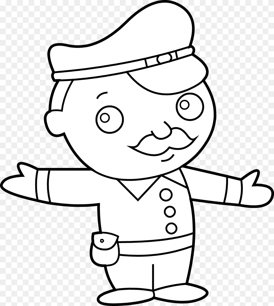 Transparent Police Officer Policeman Clipart Black And White, Face, Head, Person, Art Png Image