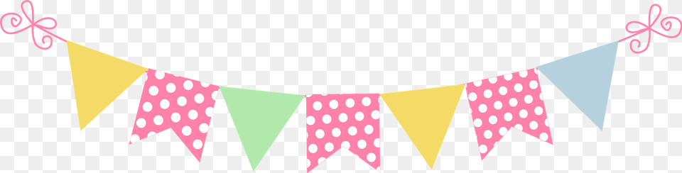 Transparent Polka Dot Triangle Banner Clipart Transparent Background Pink Bunting Clipart, People, Person, Pattern, Text Free Png Download