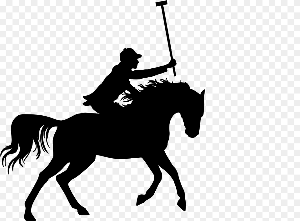 Transparent Polo Horse Clipart Polo Player Silhouette, Gray Free Png
