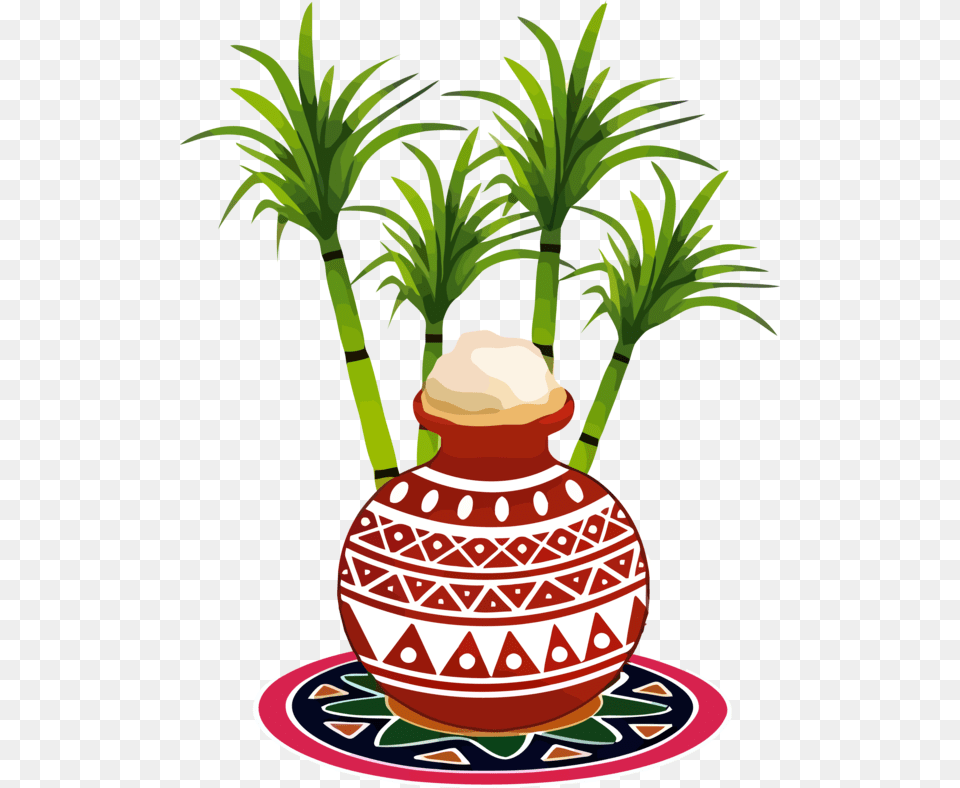 Pongal Houseplant Palm Tree Flowerpot For Happy Pongal Images With Quotes, Jar, Pottery, Plant, Vase Free Transparent Png