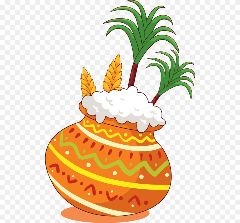 Transparent Pongal Pineapple Ananas Food For Thai Pongal 2020, Jar, Pottery Free Png Download