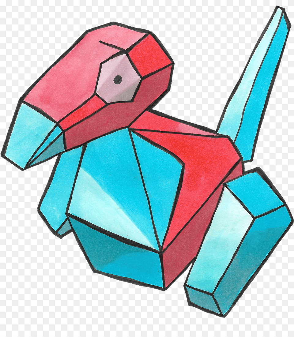 Transparent Porygon Origami, Art, Paper Png Image