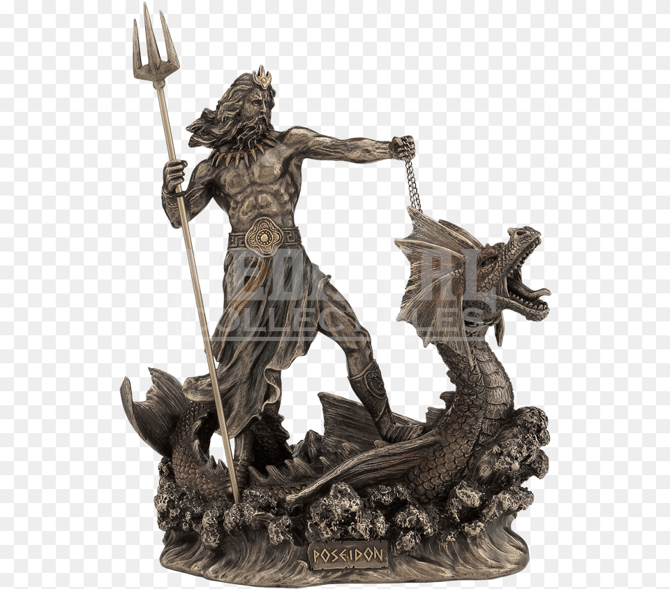Transparent Poseidon Trident Poseidon Greek God Sculpture, Bronze, Adult, Bride, Female Png Image