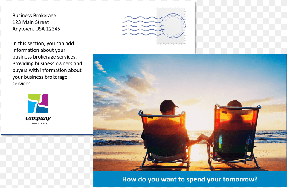 Postcard Template Old Couple On Beach, Advertisement, Poster, Summer, Adult Free Transparent Png