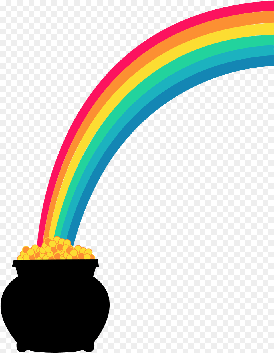 Transparent Pot Of Gold Rainbow Clipart Rainbow Pot Of Gold, Nature, Outdoors, Sky, Light Png