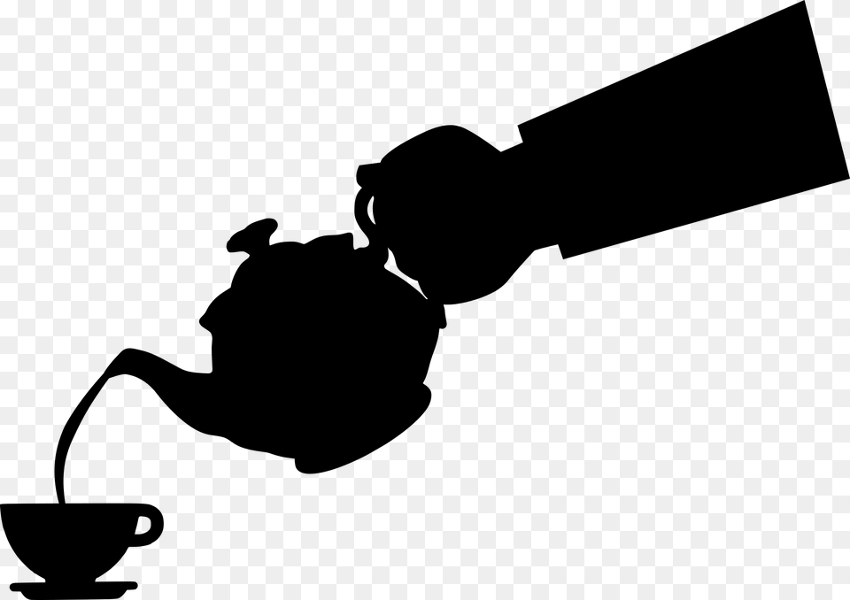 Transparent Pouring Tea Clipart Pouring Tea Silhouette, Gray Png