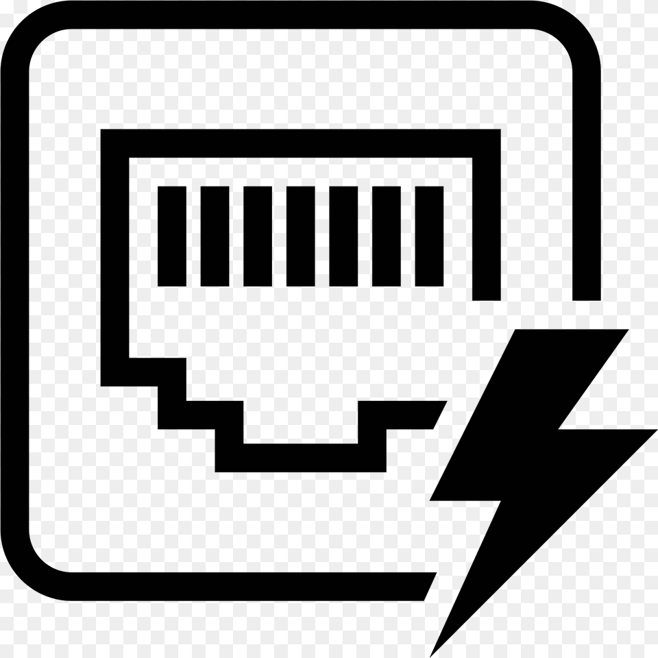 Transparent Power Icon Power Over Ethernet Symbol, Gray Free Png