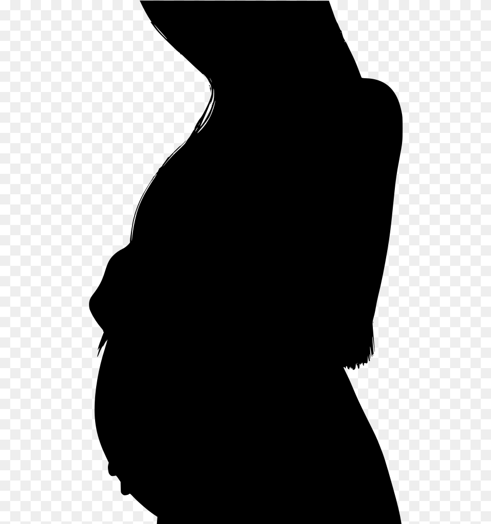 Pregnant Woman Silhouette, Gray Free Transparent Png
