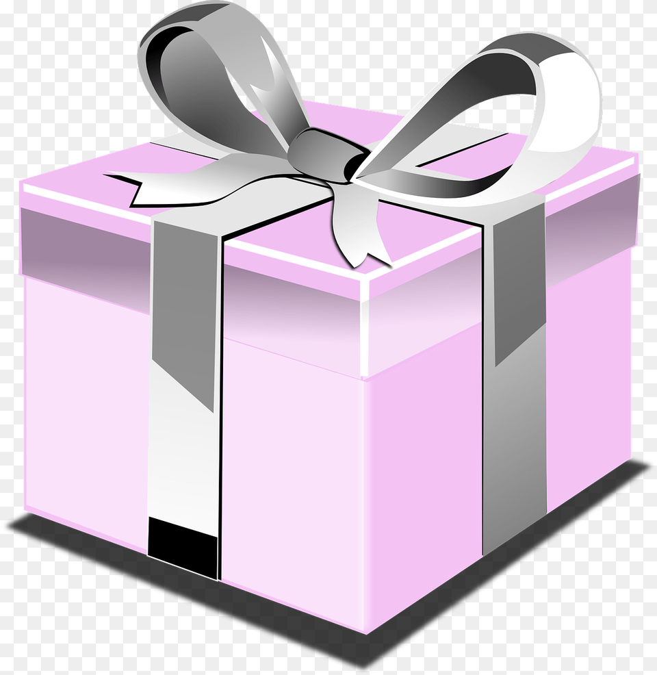 Transparent Present Birthday Gold Gift Box, Mailbox Png