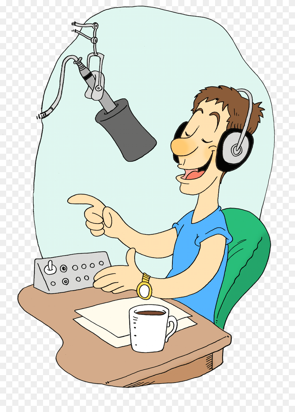 Transparent Presenter Radio Presenter Clipart, Person, Face, Head, Beverage Png Image