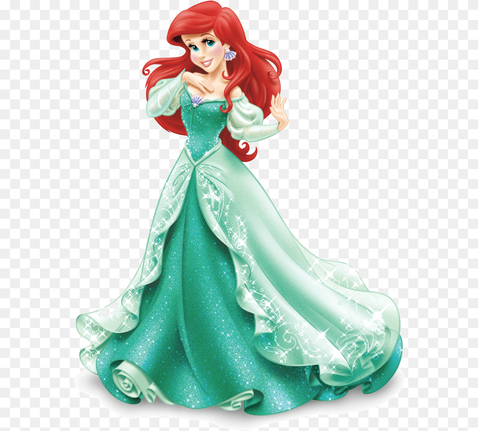 Transparent Princess Ariel Clipart Belle Ariel Disney Princess, Clothing, Dress, Figurine, Doll Png