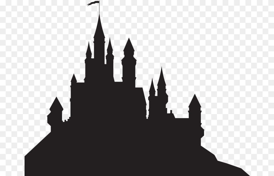 Transparent Princess Castle Clipart Black And White Silhouette Disney Castle, Architecture, Spire, Tower, Building Png Image