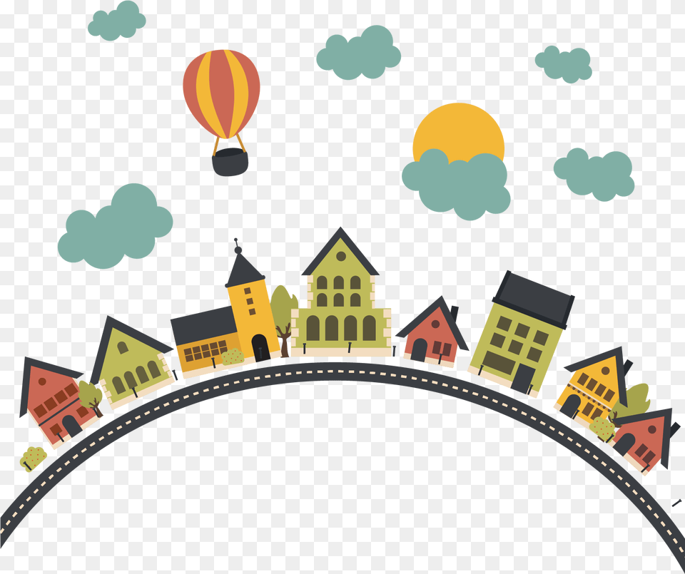 Transparent Pros And Cons Clipart Hot Air Balloon With Clouds, Aircraft, Transportation, Vehicle Free Png