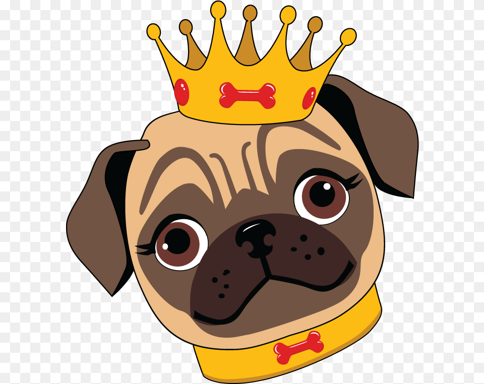Transparent Pug Face Clipart Cartoon Pug, Accessories, Jewelry, Animal, Canine Png