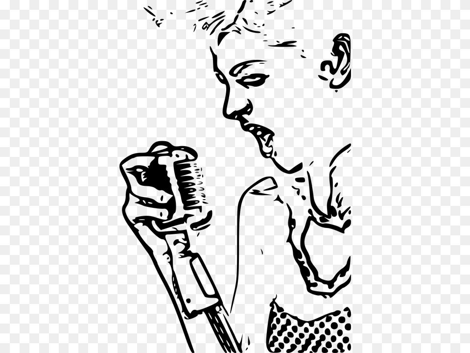 Transparent Punk Clipart Karaoke Singer Clip Art, Gray Png