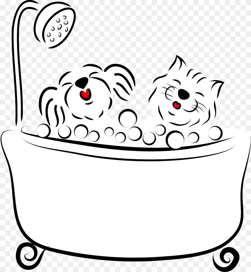 Transparent Puppy Clip Art Draw A Dog In A Bath, Bathing, Bathtub, Person, Tub Png