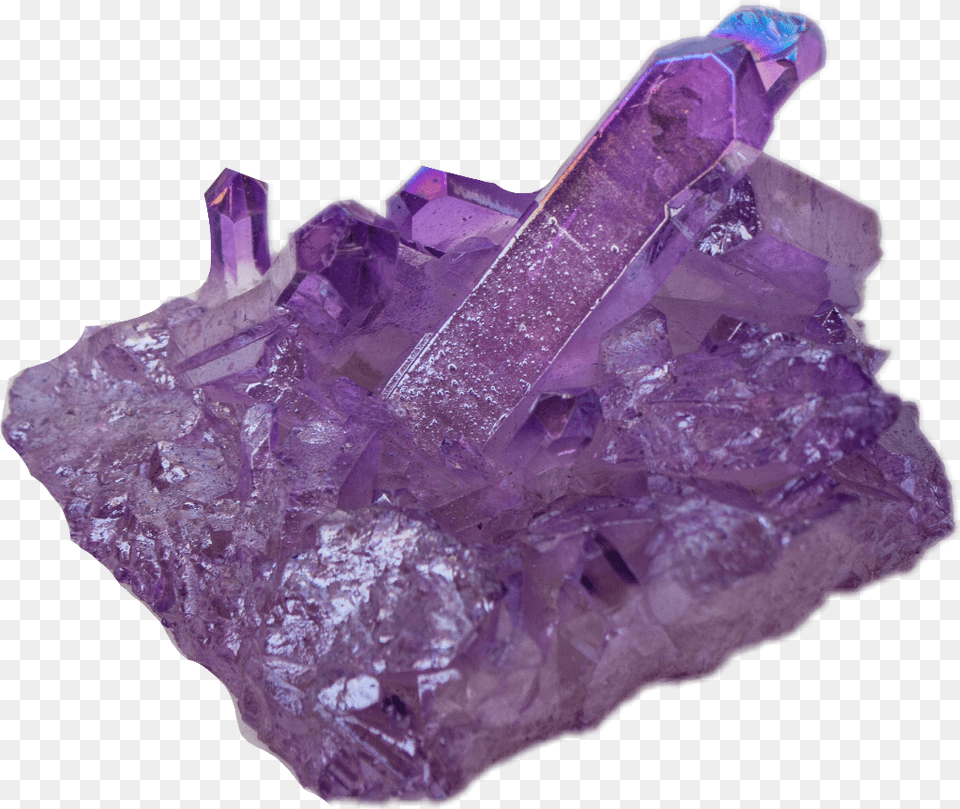 Transparent Purple Aura Crystal Cluster, Accessories, Mineral, Gemstone, Jewelry Free Png Download