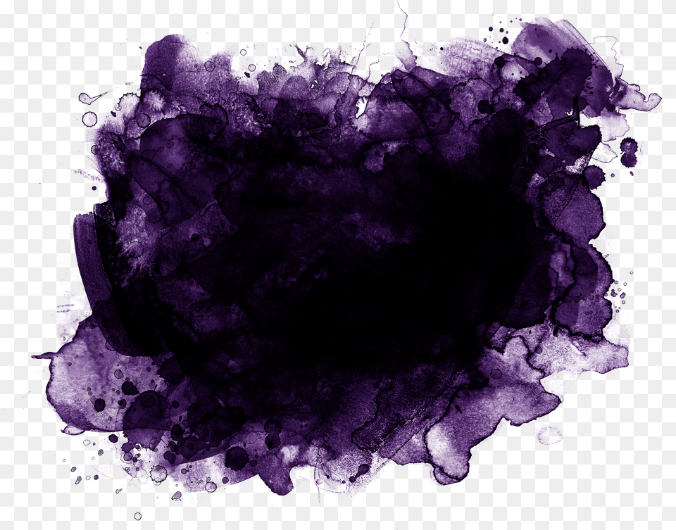Purple Paint Splatter Watercolor Paint, Accessories, Ornament, Mineral, Crystal Free Transparent Png
