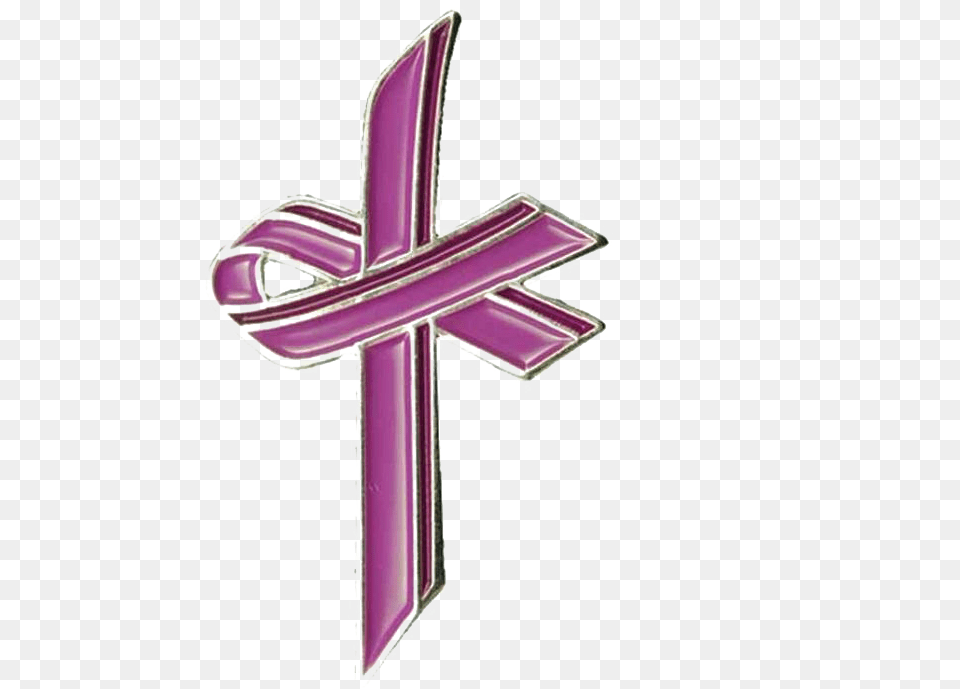 Transparent Purple Ribbon Cross, Symbol Free Png
