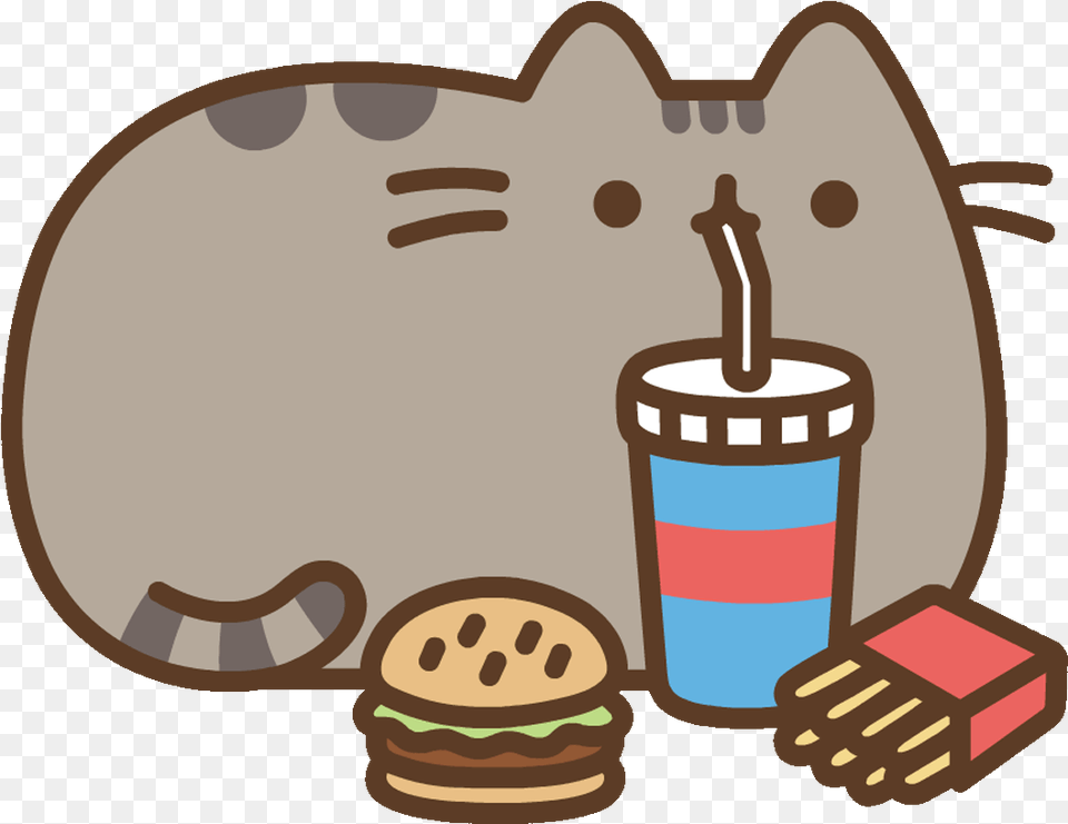 Transparent Pusheen Pusheen Cat With Food, Weapon Png Image