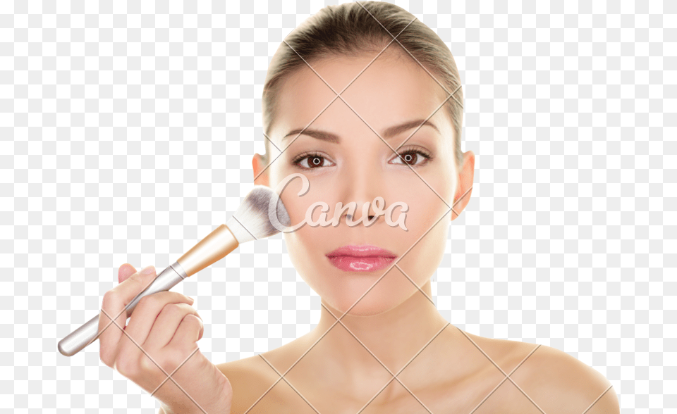 Put On Makeup Clipart Brush Makeup Face Girl, Head, Person, Adult, Cosmetics Free Transparent Png