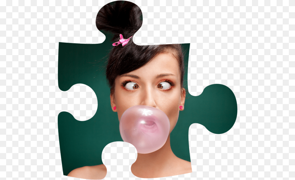 Transparent Puzzle Piece Moldura De Quebra, Gum, Adult, Female, Person Png Image