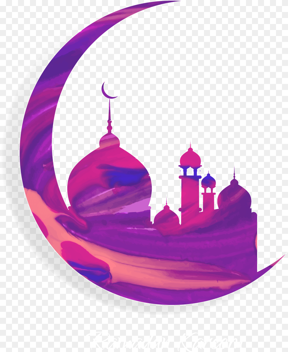 Transparent Quran Clipart Mosque Vector, Purple, Outdoors, Night, Nature Free Png