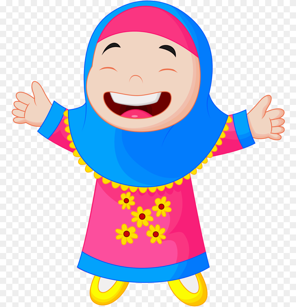 Transparent Quran Clipart Muslim Child Cartoon, Baby, Person, Head, Happy Png