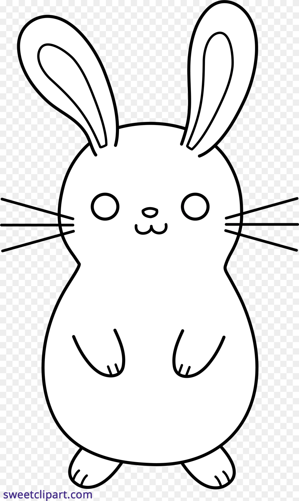 Transparent Rabbit Cartoon Black And White Bunny Clipart, Stencil, Face, Head, Person Png