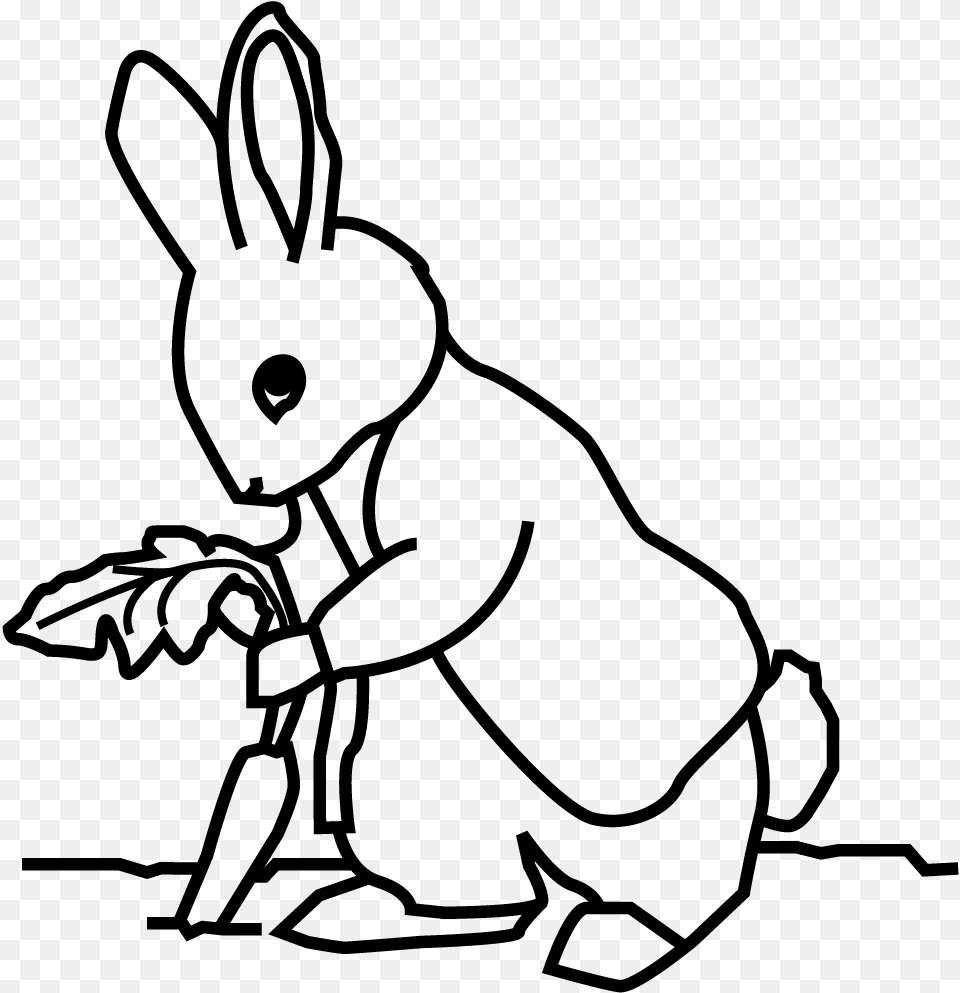 Transparent Rabbit Icon Peter Rabbit With The Carrot Characters Black, Gray Free Png