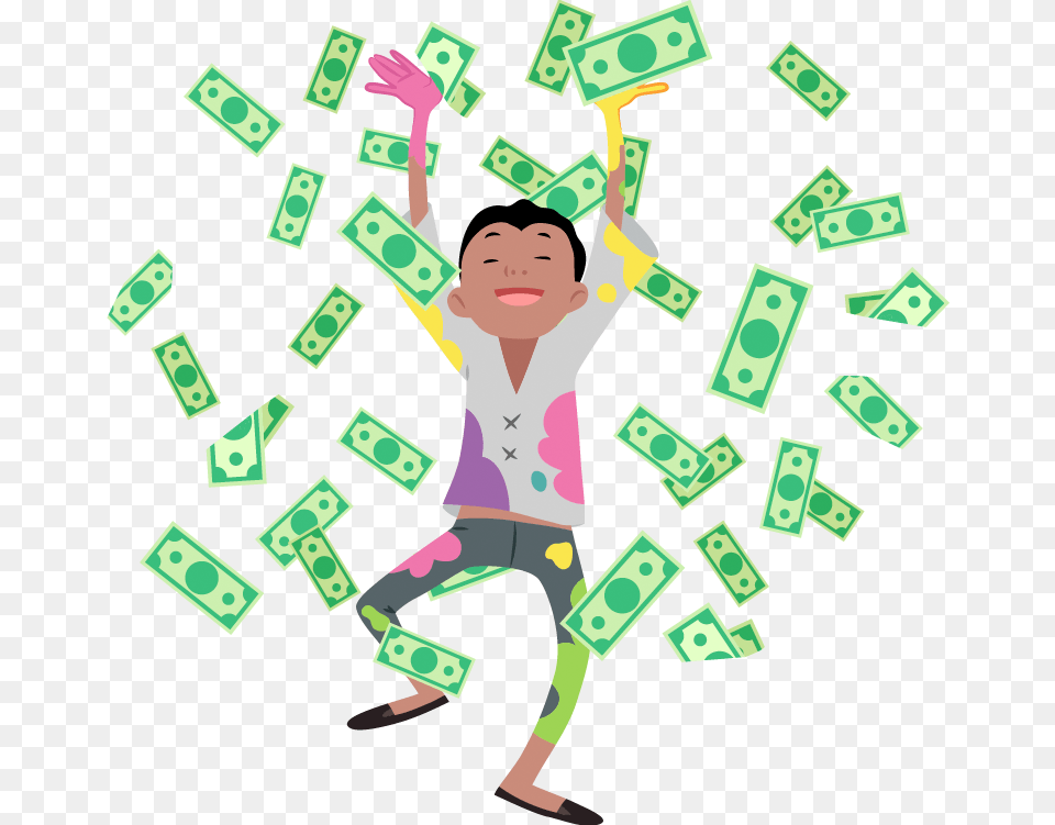 Rain Woman Throwing Money In The Air, Face, Head, Person, Number Free Transparent Png