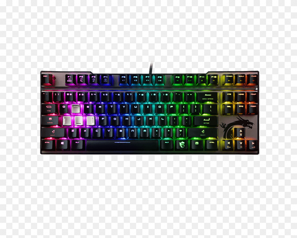 Transparent Rainbow Effect Gaming Keyboard Transparent Background, Computer, Computer Hardware, Computer Keyboard, Electronics Png