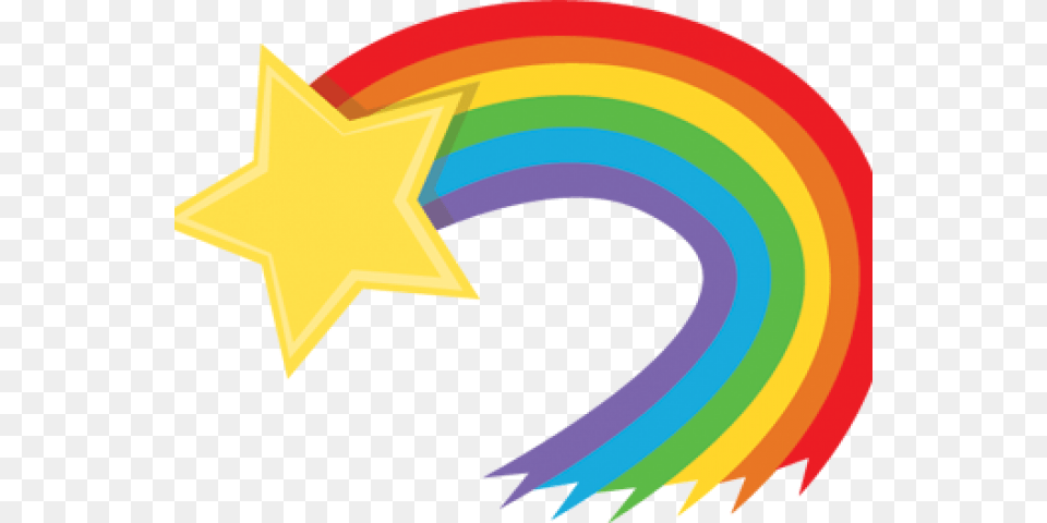 Transparent Rainbow Star Clipart Rainbow Shooting Stars, Star Symbol, Symbol Free Png