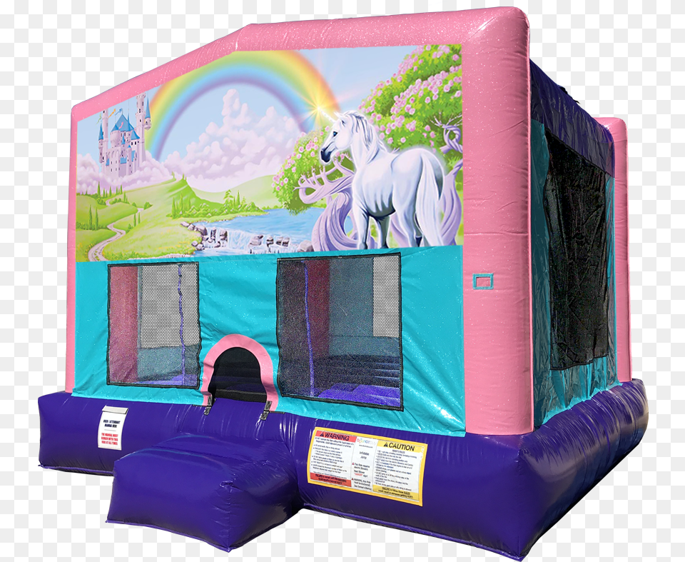 Transparent Rainbow Unicorn Peppa Pig Bounce House, Inflatable, Animal, Horse, Mammal Free Png Download