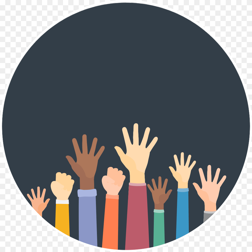 Raised Hands Raised Hand Circle, Body Part, Person Free Transparent Png