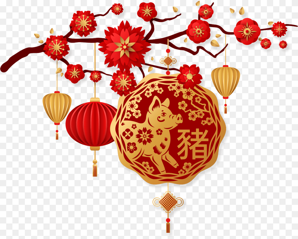 Transparent Ramas Vectores Chinese New Year, Lamp, Lantern, Art Png