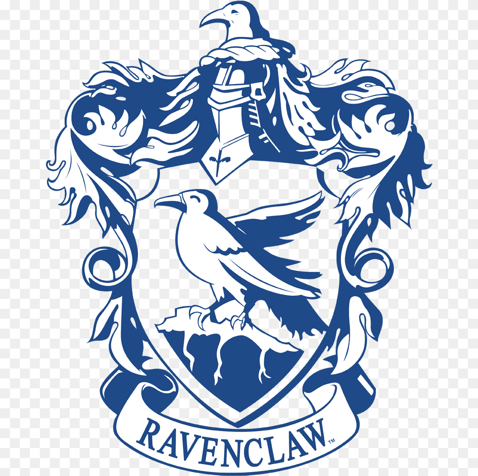 Transparent Ravenclaw Crest Ravenclaw Crest Black And White, Emblem, Symbol, Logo, Animal Free Png Download