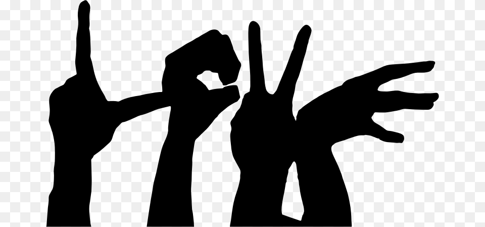 Reaching Hand Deaf Communication Sign Language, Gray Free Transparent Png