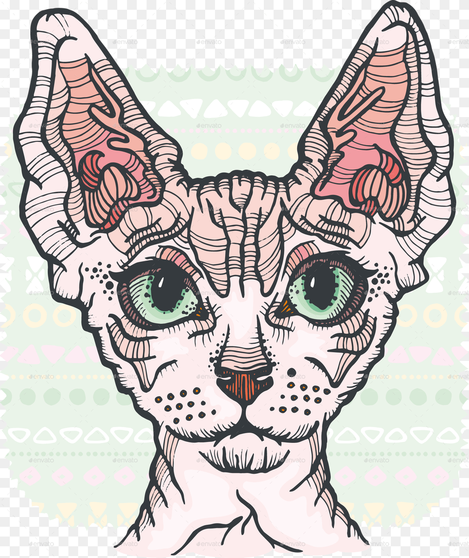 Transparent Real Cat Clipart Sphynx Cat Vector, Art, Drawing, Baby, Person Free Png Download