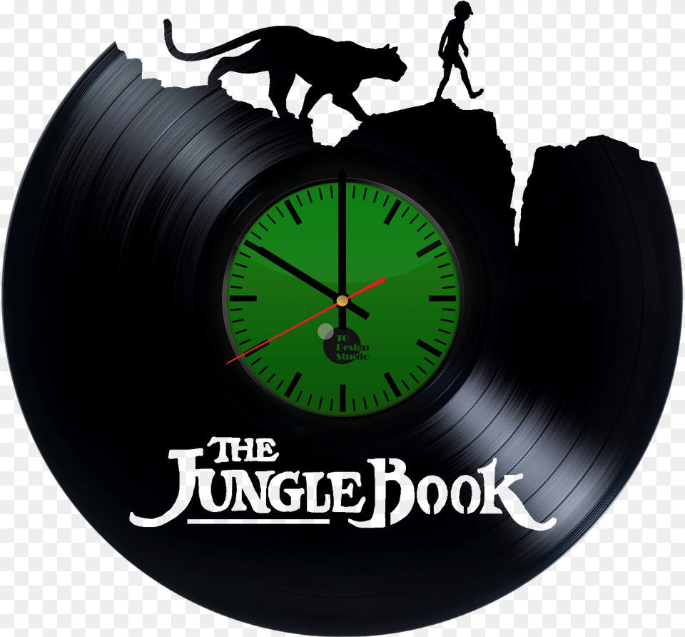 Transparent Records Silhouette Vinyl Jungle Book Movie Hd, Analog Clock, Clock Png Image