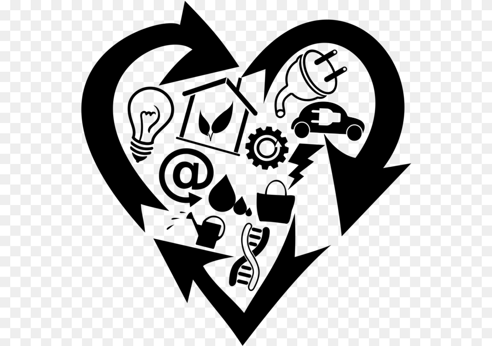 Transparent Recycle Clipart Black And White Recycle Heart Clipart, Car, Transportation, Vehicle, Alloy Wheel Free Png Download