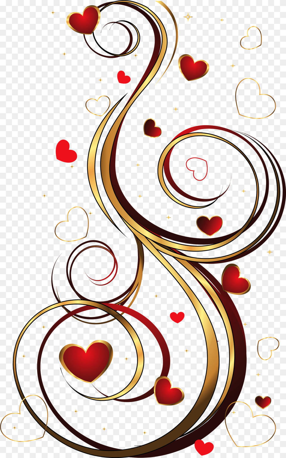 Transparent Red And Gold Hearts Ornament Picture Red And Pink Roses Picture, Art, Floral Design, Graphics, Pattern Png