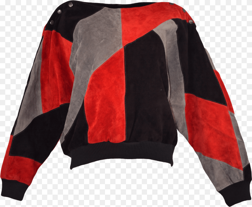 Transparent Red Buttons Leather Jacket, Clothing, Coat, Knitwear, Sweater Png Image