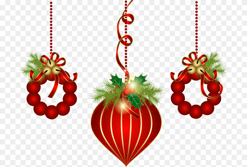 Transparent Red Christmas Ornaments Clipart, Accessories, Ornament Png Image