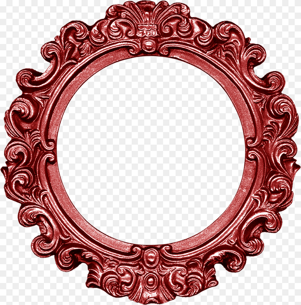 Transparent Red Circle Frame Round Gold Picture Frame, Oval, Photography Png Image