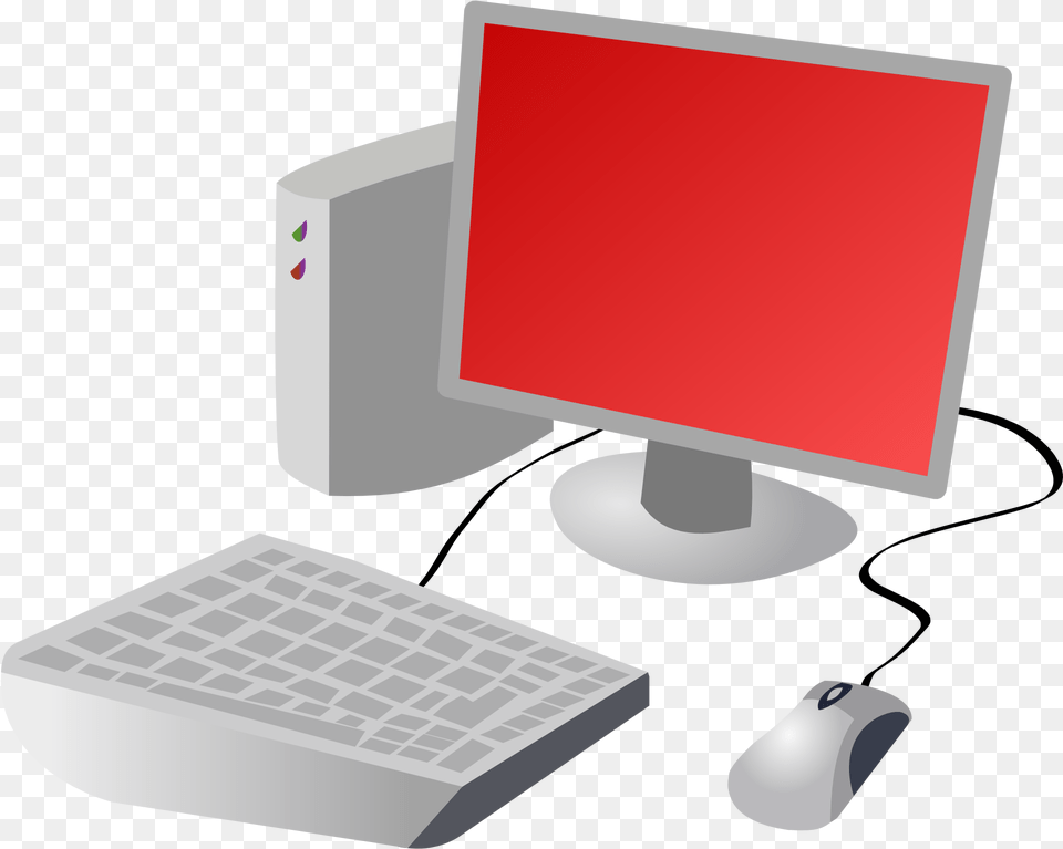 Transparent Red Computer Clipart Cartoon Computer Image, Computer Hardware, Electronics, Hardware, Pc Png