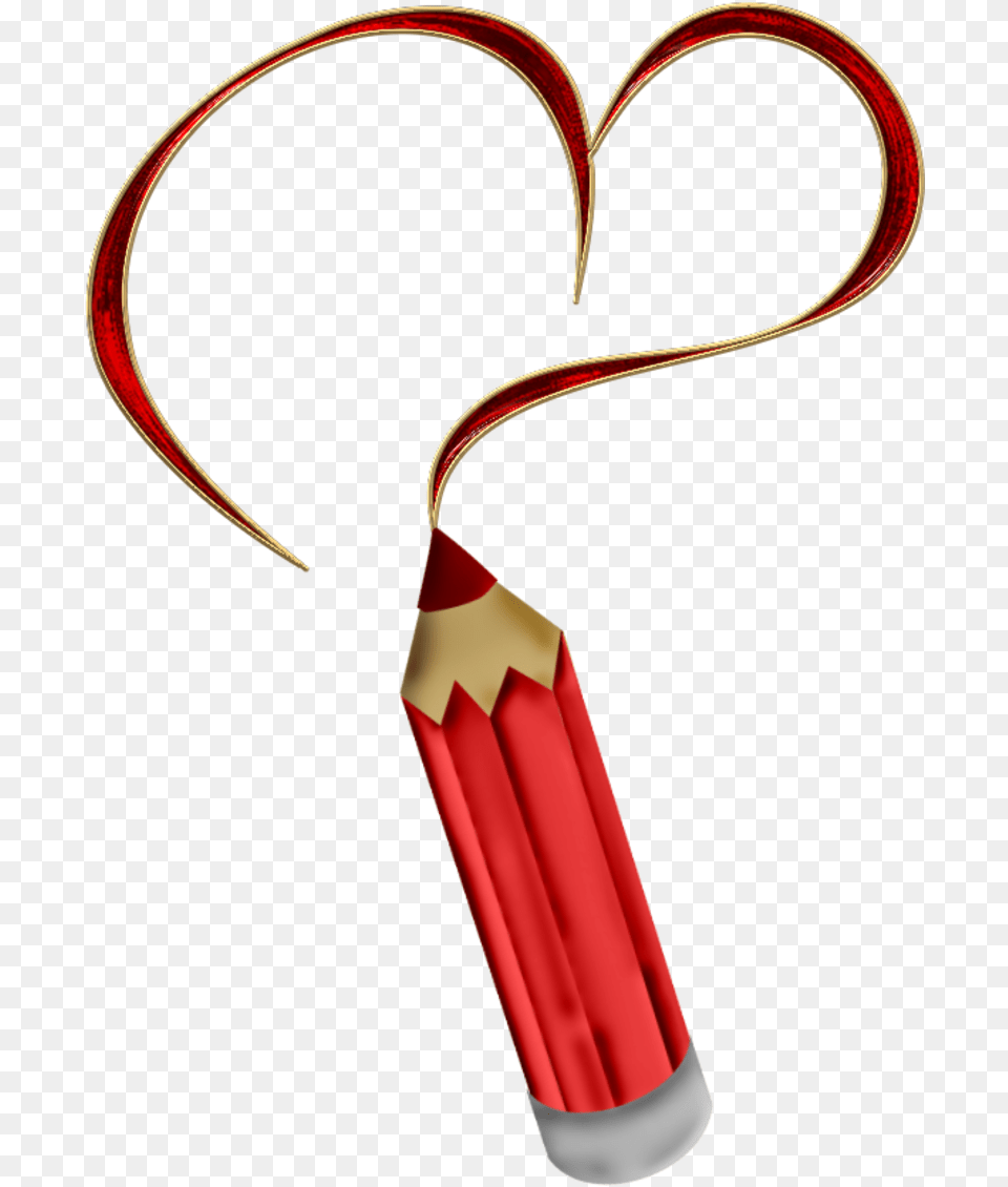 Transparent Red Crayon Clipart Heart, Weapon, Dynamite, Pencil, Accessories Free Png Download