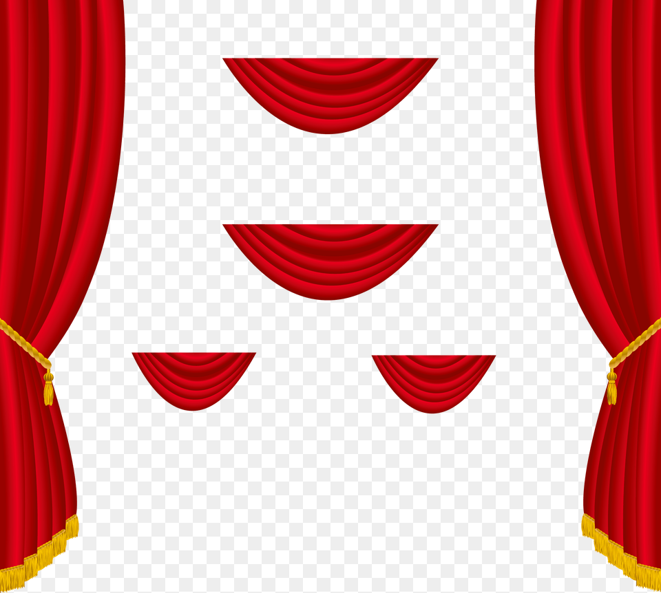 Red Curtains Decoration Gallery, Stage, Curtain, Indoors, Theater Free Transparent Png